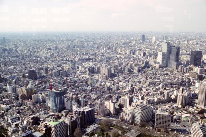 Vue de l'arrondissement de Nakano, du haut de l'édifice du gouvernement métropolitain.