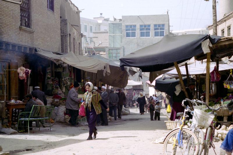 Une rue du vieux quartier de Kashgar.