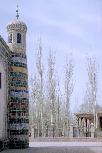 Une des tourelles du mausolée d'Abakh Khoja.